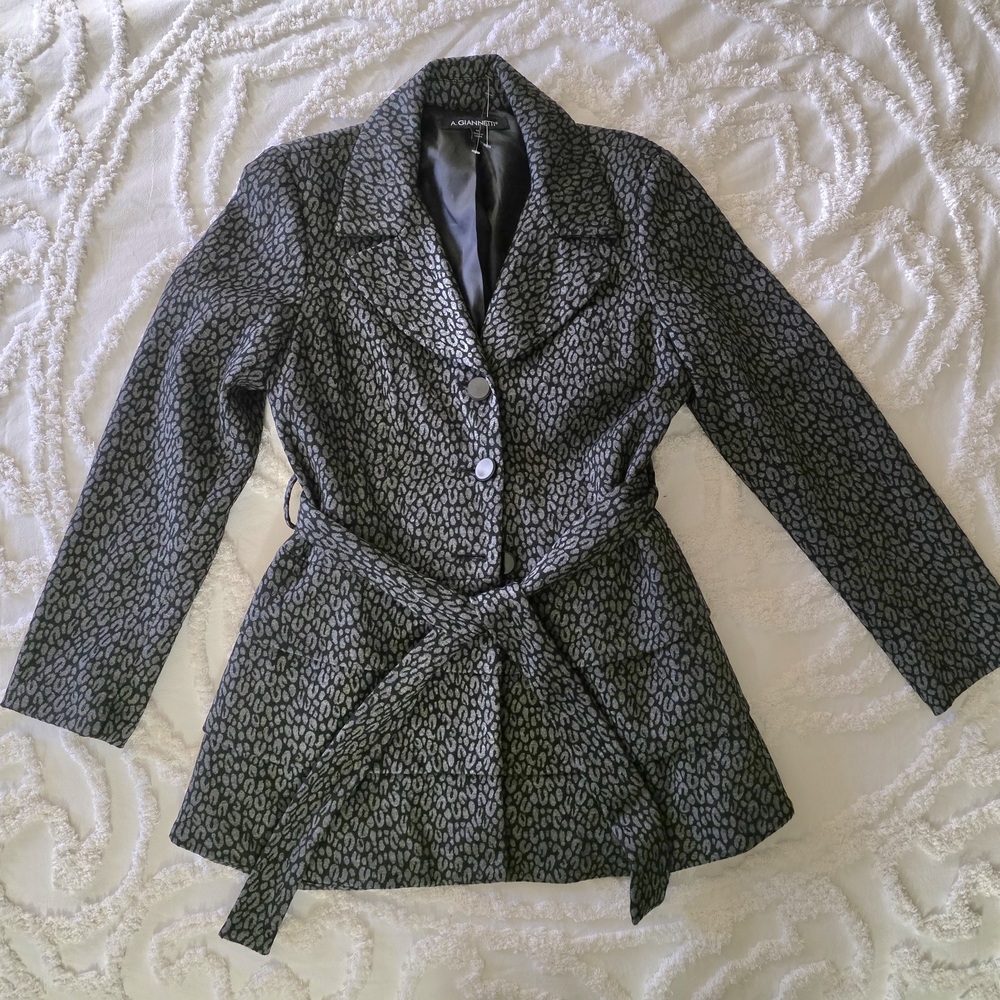 A. Giannetti Charcoal and Black Textured Blazer